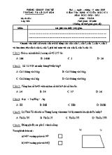Đề kiểm tra định kì giữa học kì I môn Toán Lớp 4 (Chân trời sáng tạo) - Năm học 2020-2021